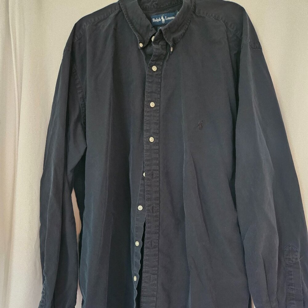 Ralph Lauren Button Down Shirt men’s 3XLT‎ classic fit, navy blue, long sleeve